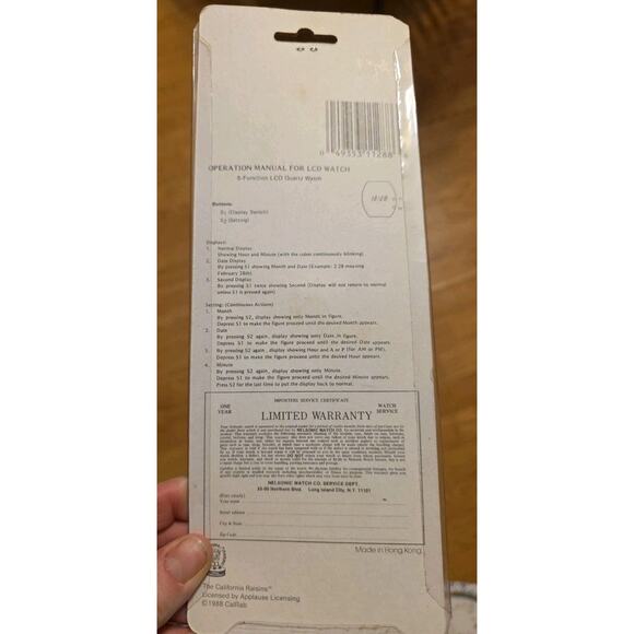 Vintage 1988 California Raisins Wrist Watch LCD NIP Nelsonic 5 Function - Picture 2 of 5